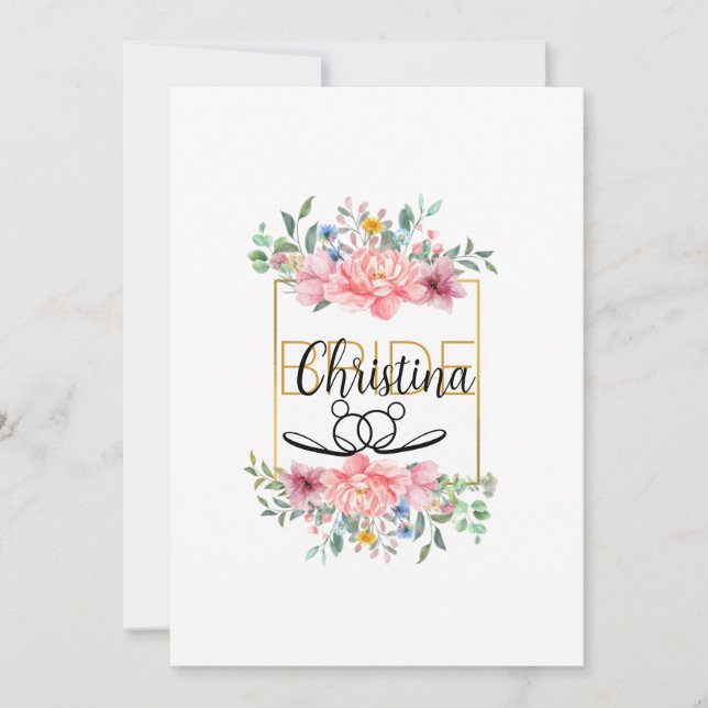 Invitation Belle mariée pour être Fête des mariées (Devant)