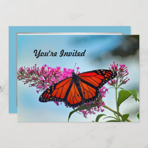Invitation Belle Monarque Papillon photo Anniversaire