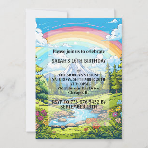 Invitation Belle Printemps Jour en plein air Anniversaire Fêt