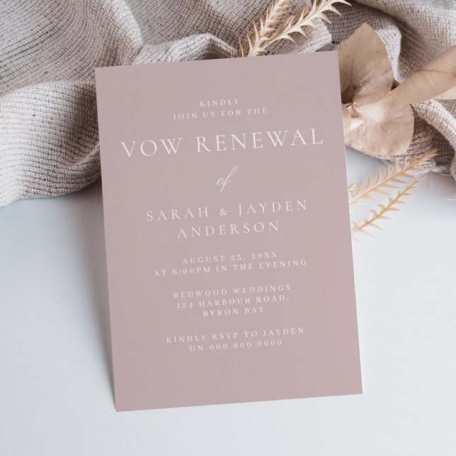 Invitation Belle rénovation de vœux moderne rose poussiéreuse (Créateur téléchargé)