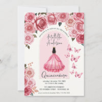 Belle Rose Gold Floral Princesse Quinceanera