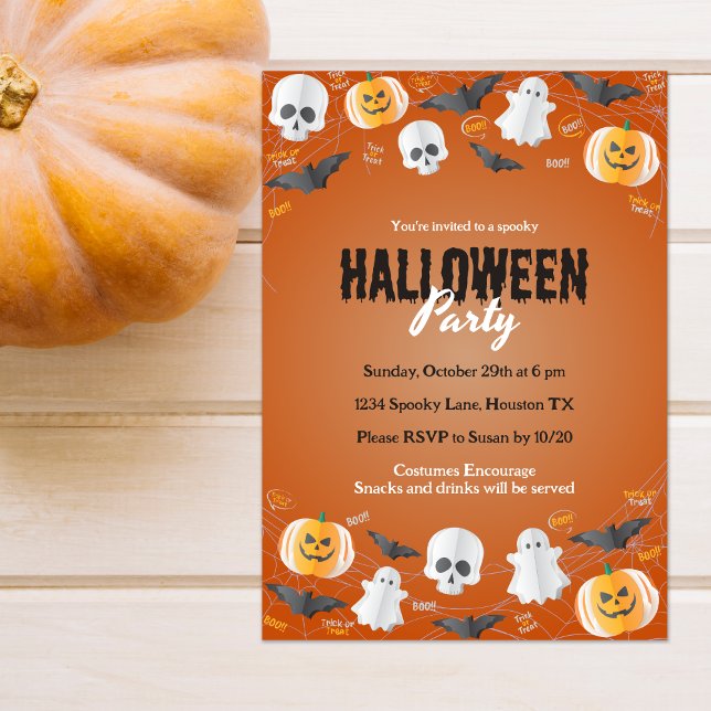 Invitation Belle soirée costume pour enfants ou traiter Hallo (Créateur téléchargé)