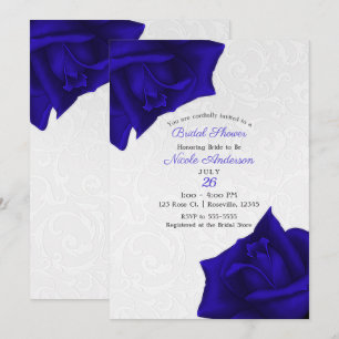 Invitation Belle texture noire Fête des mariées Rose Bleue