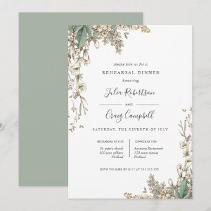 Invitation Belle Tiny Bellflowers Dîner De Répétition Whimsic