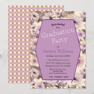 Invitation Belle Vintage Florale Graduation