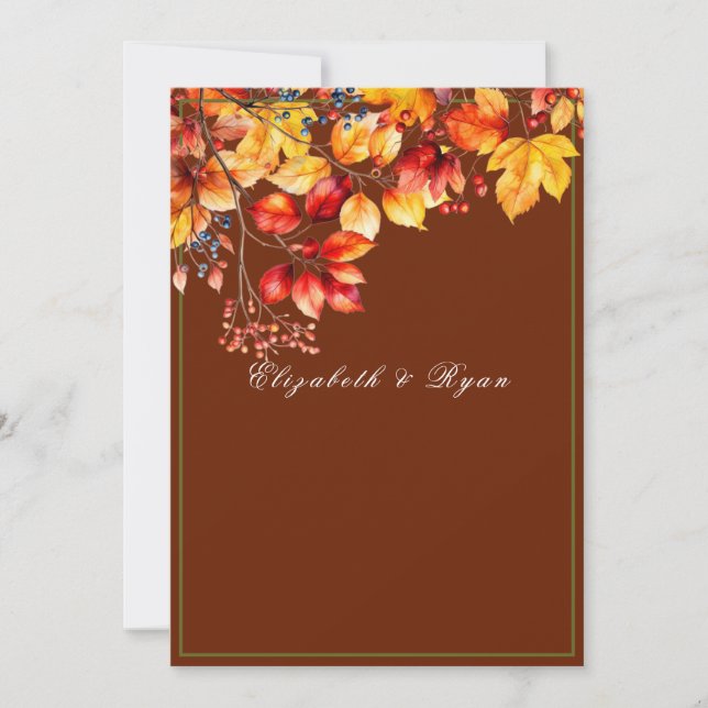 Invitation Belles feuilles d'automne et baies Mariage d'autom (Devant)