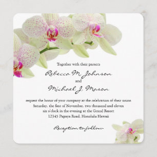 Invitation Belles orchidées de blanc et de roses indien