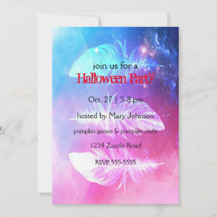 Invitation Belles plumes dans l'espace.