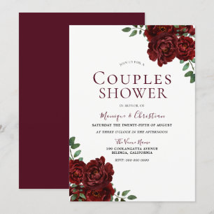 Invitation Belles Roses Rouges Mariage Romantique Couple
