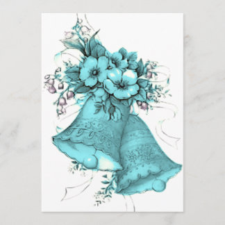 Invitation Bells Mariage Bleu