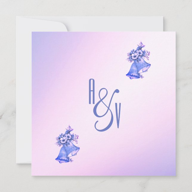 Invitation Bells Mariage violet (Dos)