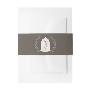 INVITATION BELLY BAND   Elegant Red Rose of Beauty