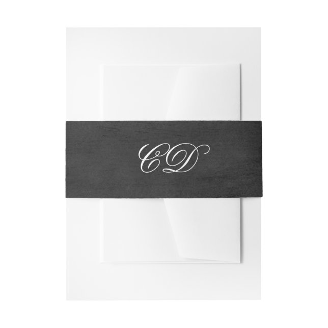 Invitation Belly Bands - Chalkboard Initials Invitation Belly Band (Front Example)