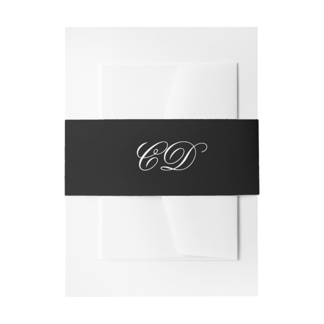 Invitation Belly Bands - Initials Band (Front Example)