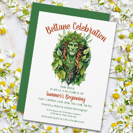 Invitation Beltane Celtic Greenman Forest God Sabbat Party