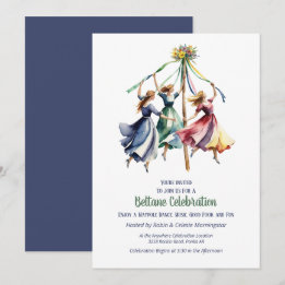 Invitation Beltane Maypole Dance Summer Sabbat Party
