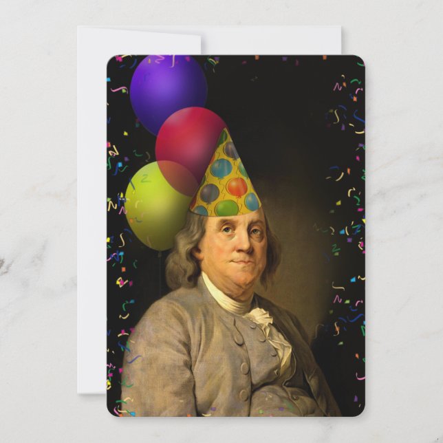 Invitation Benjamin Franklin Joyeux anniversaire (Devant)