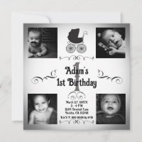 Berceau noir et blanc Photo 1er anniversaire