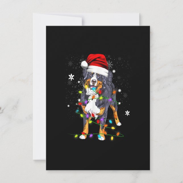 Invitation Berese Mountain Dog Lights Christmas Matching Fam (Devant)