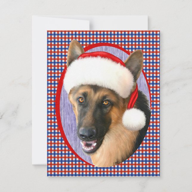 Invitation Berger allemand Noël chapeau de Noël (Devant)