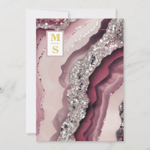 Invitation *~ Bergundy Maroon QR AR66 Agate RSVP Mariage