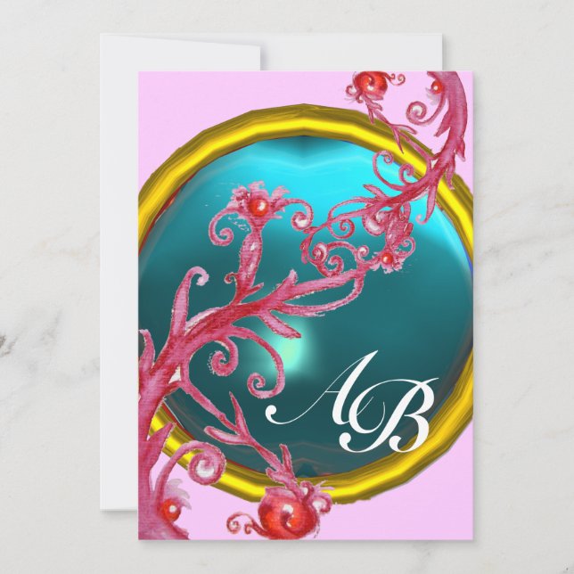 Invitation BÉRIES MAGIQUES 4, Graisse rouge MONOGRAM (Devant)
