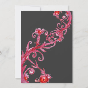 Invitation BÉRIES MAGIQUES, gris rouge