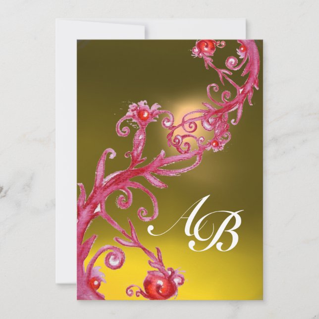 Invitation BÉRIES MAGIQUES, MONOGRAM topaz (Devant)
