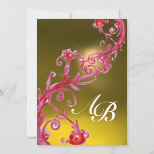 Invitation BÉRIES MAGIQUES, MONOGRAM topaz