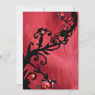 Invitation BÉRIES MAGIQUES, soie blanche rouge