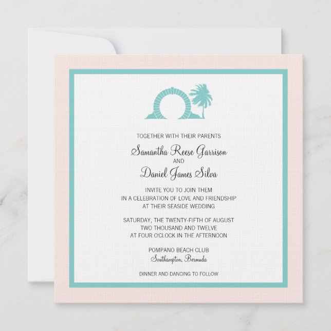 Invitation Bermudes Moongate Mariage Destination (Devant)
