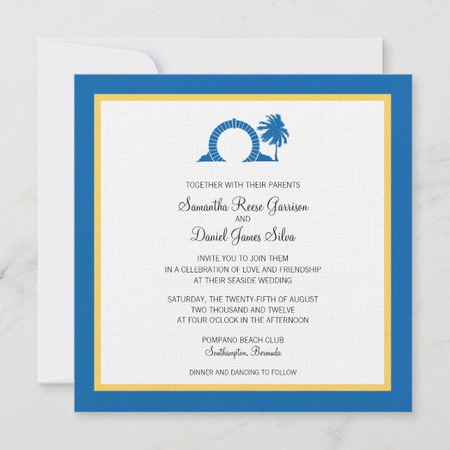 Invitation Bermudes Moongate Mariage Destination (Devant)