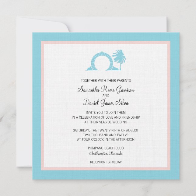 Invitation Bermudes Moongate Mariage Destination (Devant)