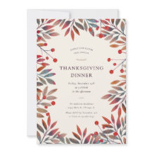 Berries à vin et feuilles d'automne Thanksgiving D