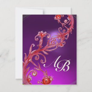 Invitation BERRIES MAGIQUES 4,MONOGRAM Champagne améthyste vi