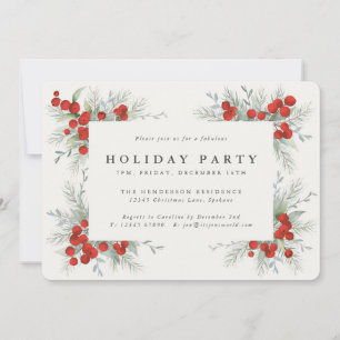 Invitation Berries rouges + Noël Botanique Fête de Noël