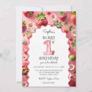 Invitation Berry 1er anniversaire moderne