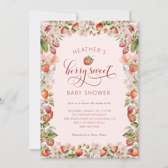 Invitation Berry Baby shower (Devant)