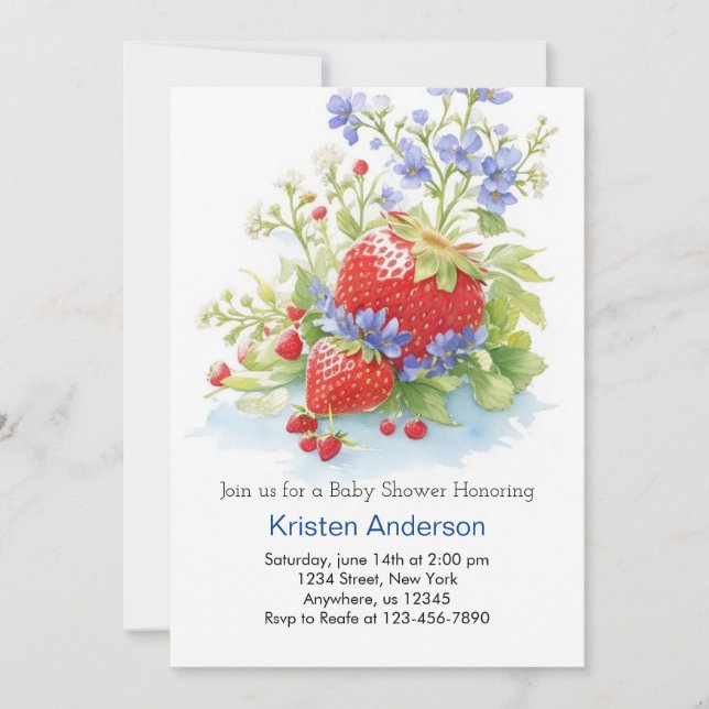 Invitation Berry Baby shower spécial garçon Fête (Devant)