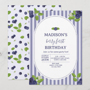 Invitation Berry First 1er Un Anniversaire Bleuet Enfants