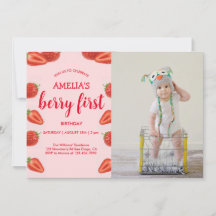 Berry First | Fraise 1er Anniversaire photo rose