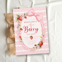 Berry First Strawberry Stripes Napperon 1er Annive