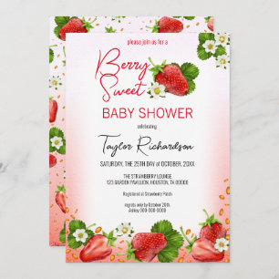Invitation Berry fraise Baby shower sucré