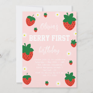 Invitation Berry fraise Premier anniversaire