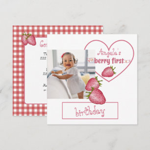Invitation Berry fraise Premier anniversaire 2