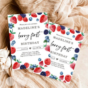 Invitation Berry framboise 1er anniversaire