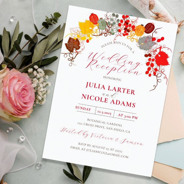 Invitation Berry Fruit Français Réception de mariage (Créateur téléchargé)