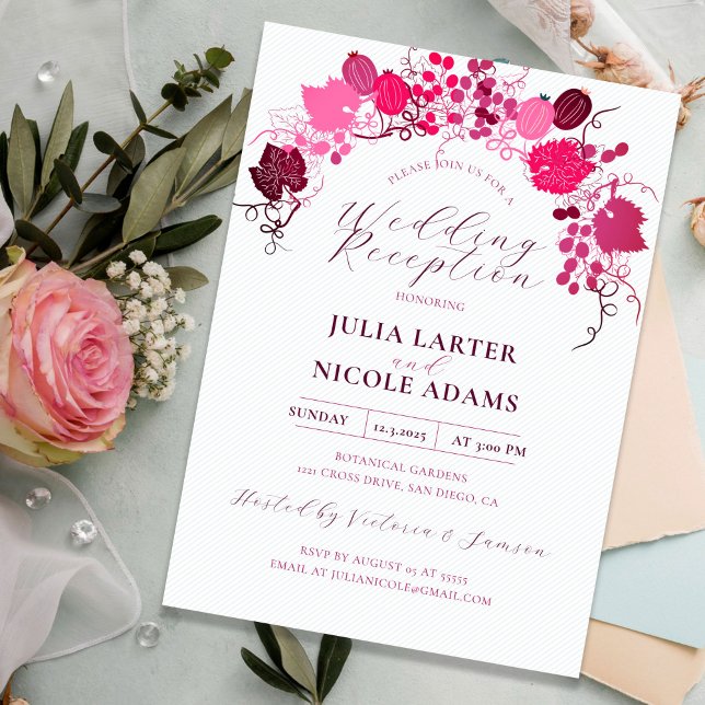 Invitation Berry Fruit Français Réception de mariage (Créateur téléchargé)