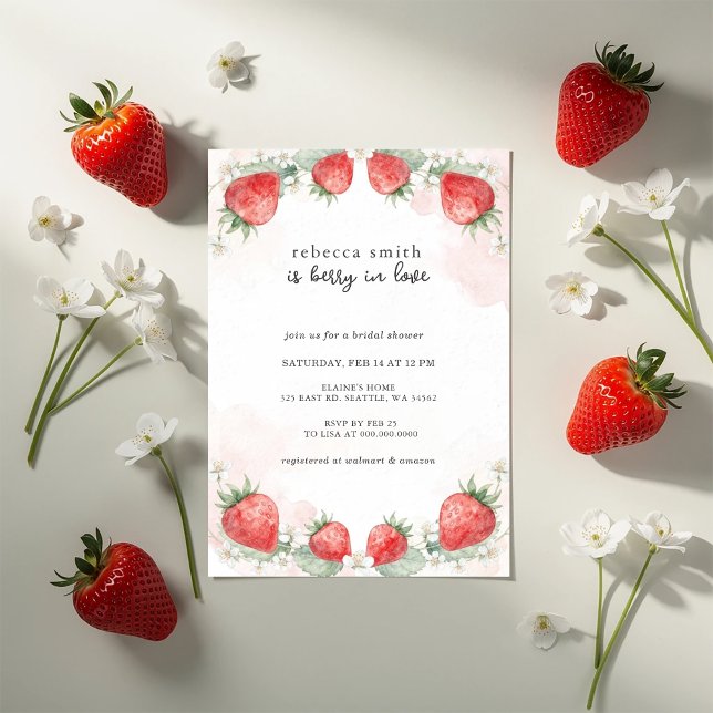 Invitation Berry in Love Strawberry Bridal Shower (Berry in Love Strawberry Bridal Shower Invitation)