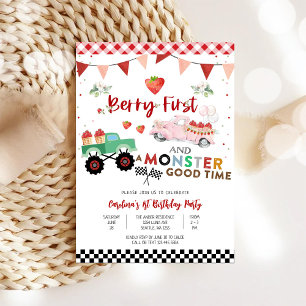 Invitation Berry Monster Truck de premier anniversaire